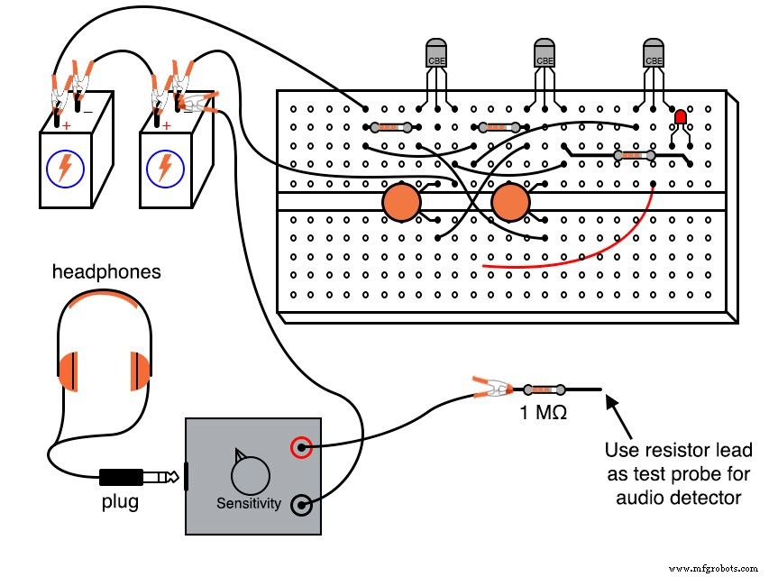 Een Laag‑Frequente Astable Multivibrator Audio Oscillator Bouwen met Discrete Transistoren