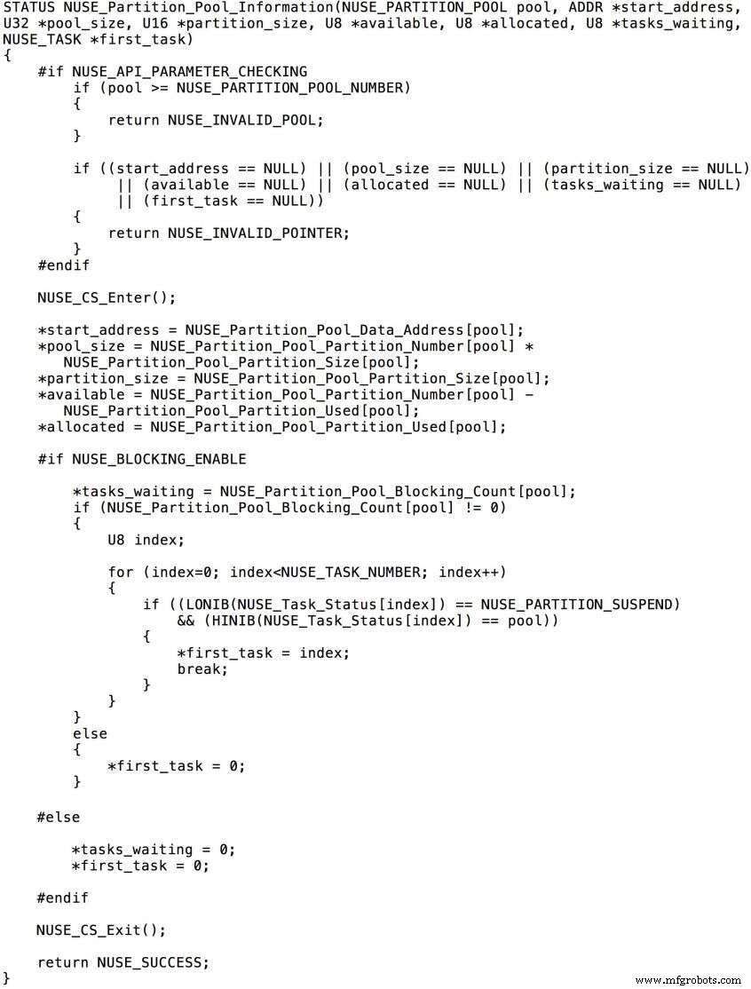 Partition Memory in Nucleus RTOS/SE: Utility Services en Datastructuren
