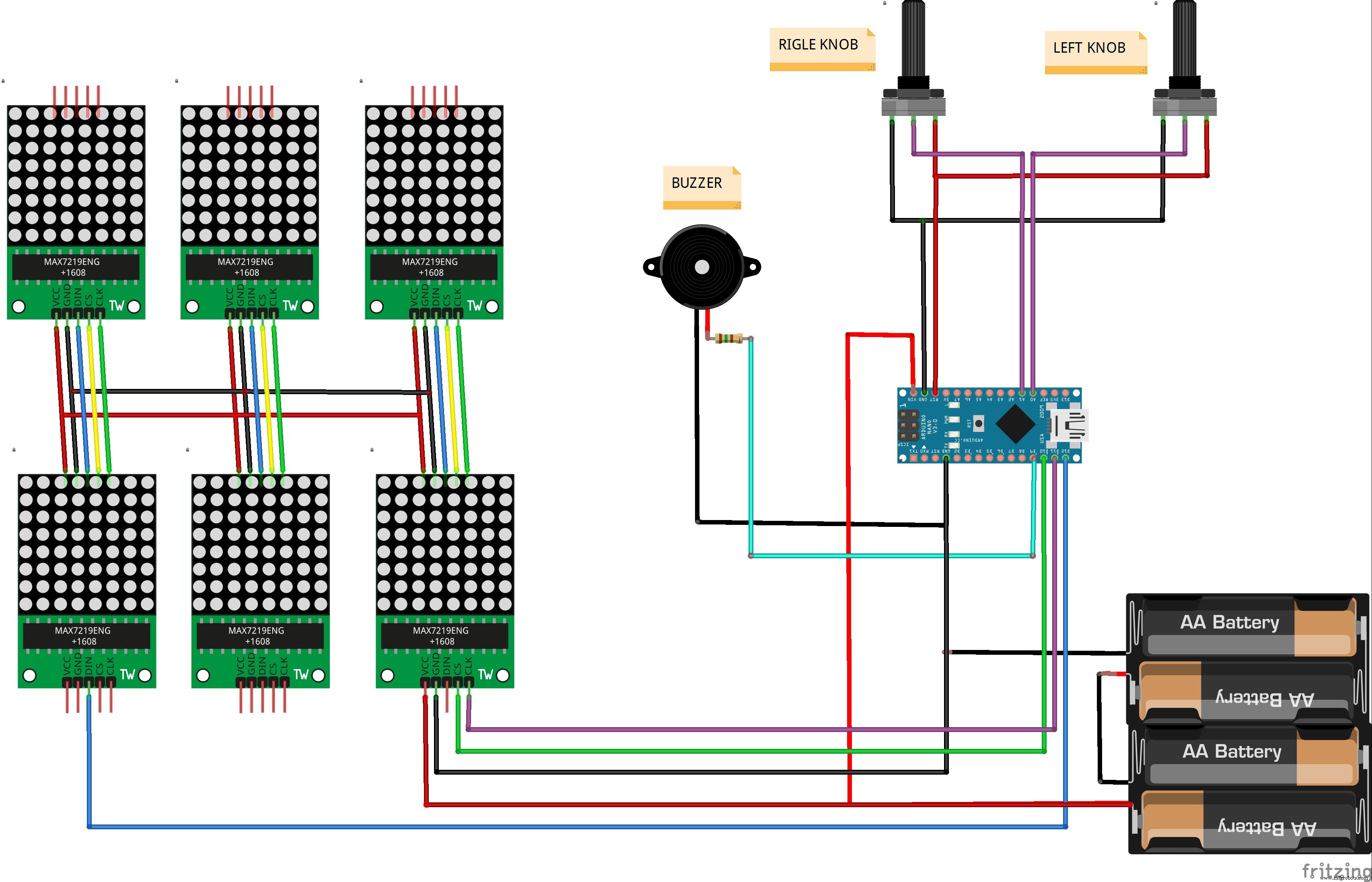 Bouw een 24×16 LED Pong-console met Arduino Nano & MAX7219