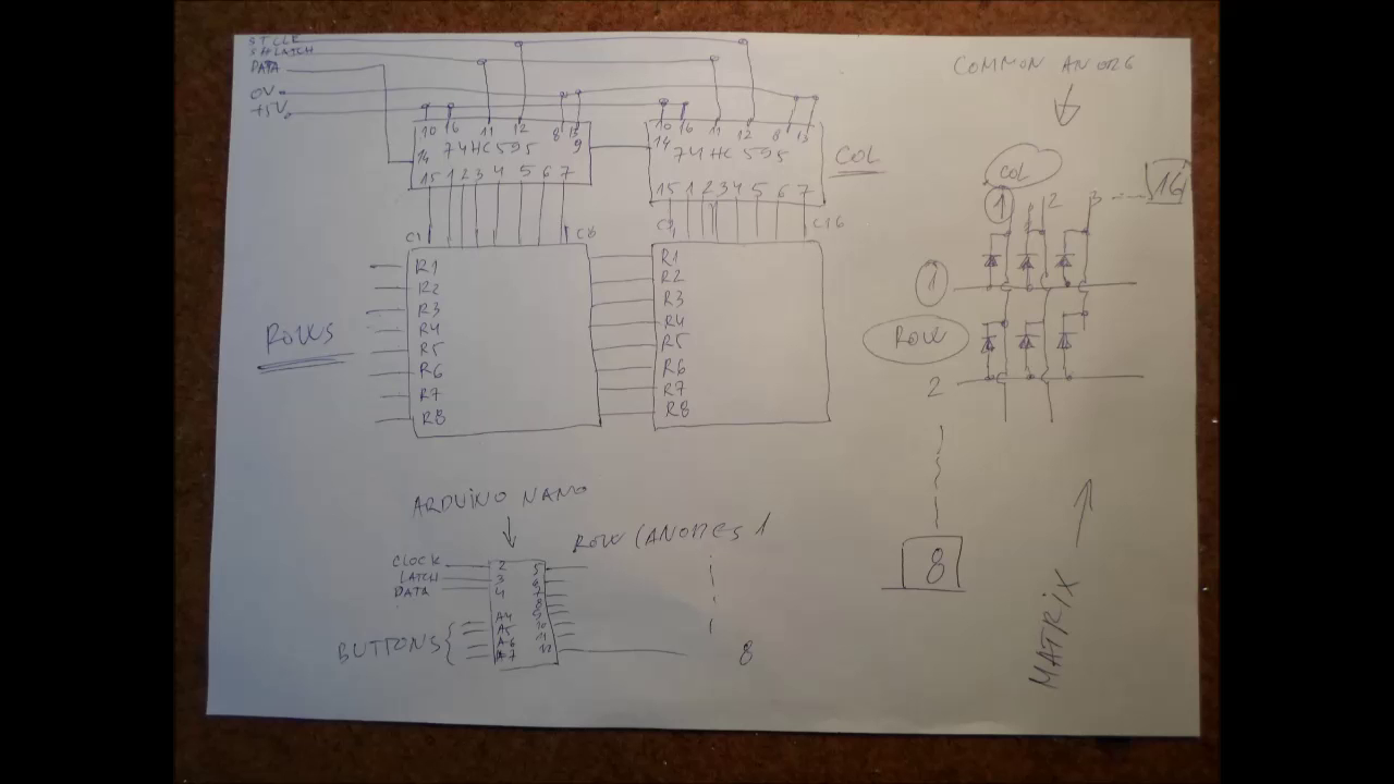 Bouw een Tetris-spel met Arduino Nano op een Zelfgemaakte 16×8 LED-matrix
