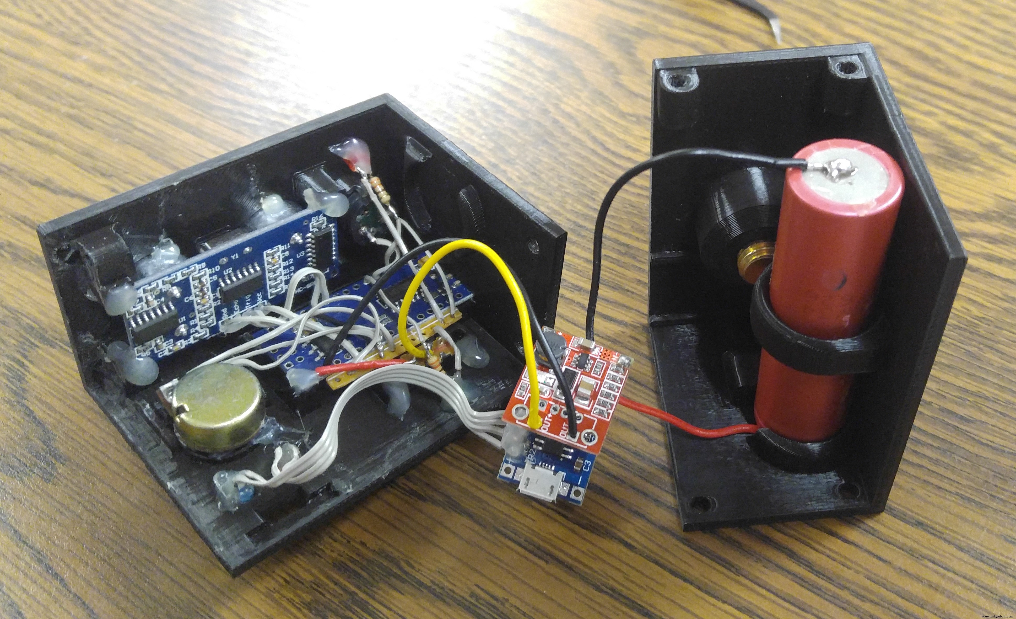 Draagbare Afstandsdetector – Arduino Nano DIY Kit met HC-SR04, 18650 Accu en 3D-geprinte Behuizing