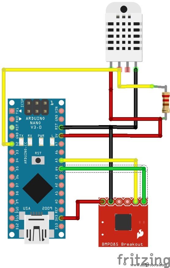 Bouw een $10 Draagbare Arduino Weerstation (AWS) – Eenvoudige DIY met Nano, DHT22, BMP180 & LCD