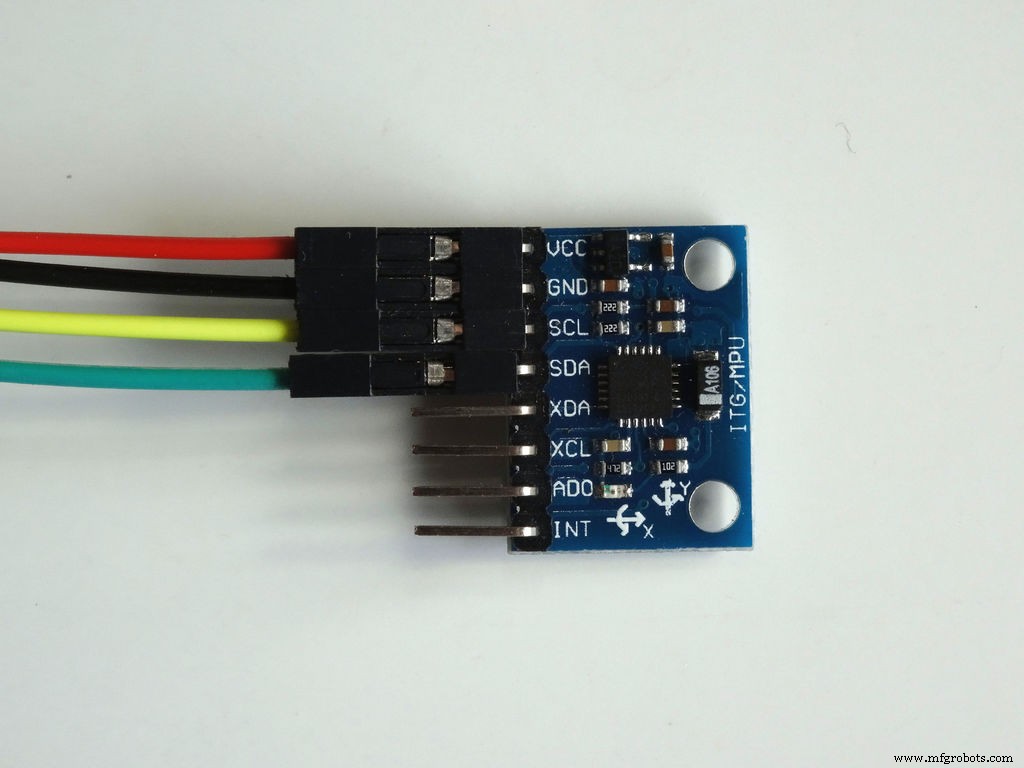Kantelhoeken berekenen uit MPU6050 versnelling met Arduino Nano en Visuino