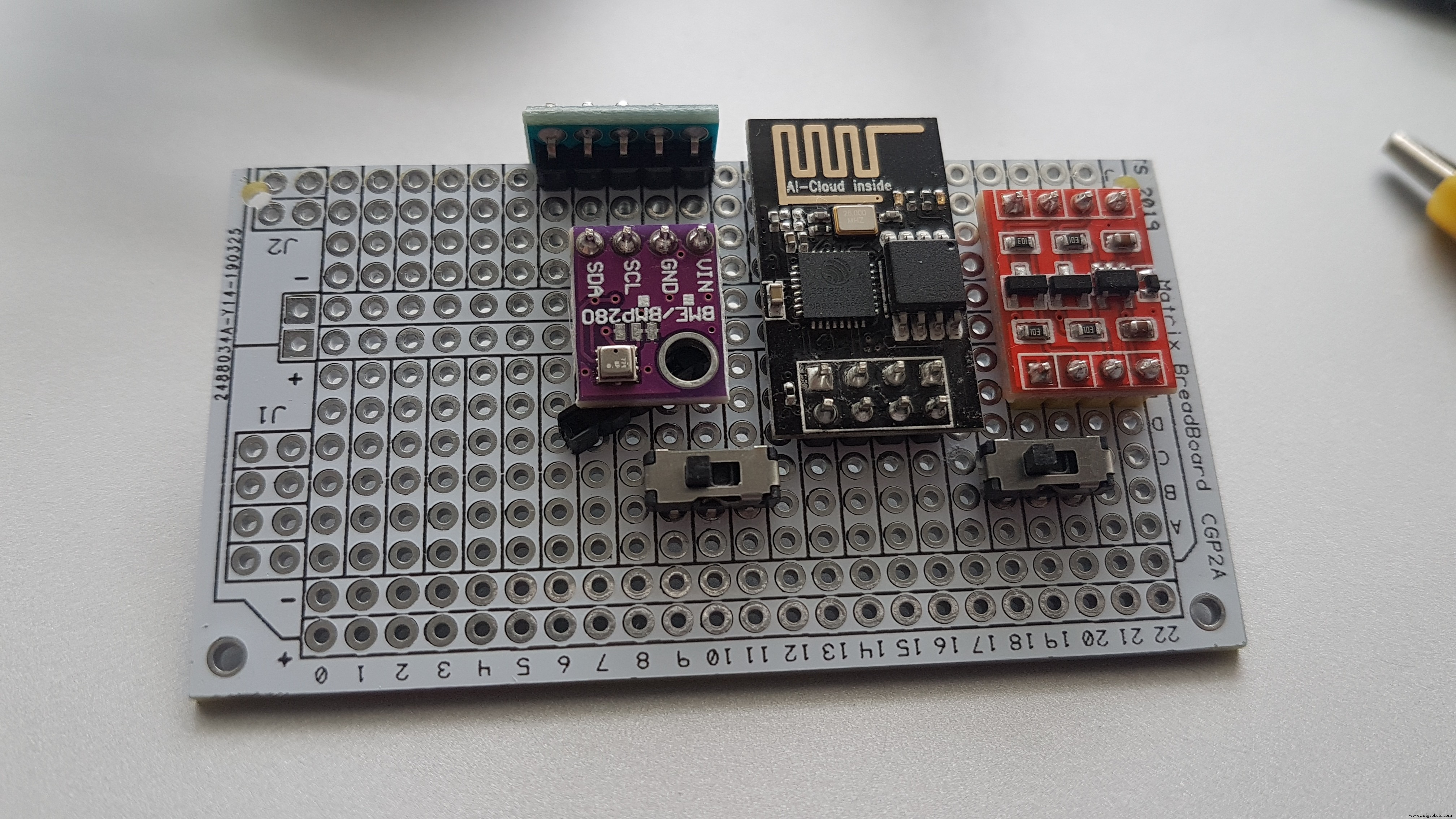 Hoog-precieze LED-matrix klok met DS3231 RTC, BME280 weerdata, BH1750 lichtsensor & ESP01 NTP-synchronisatie