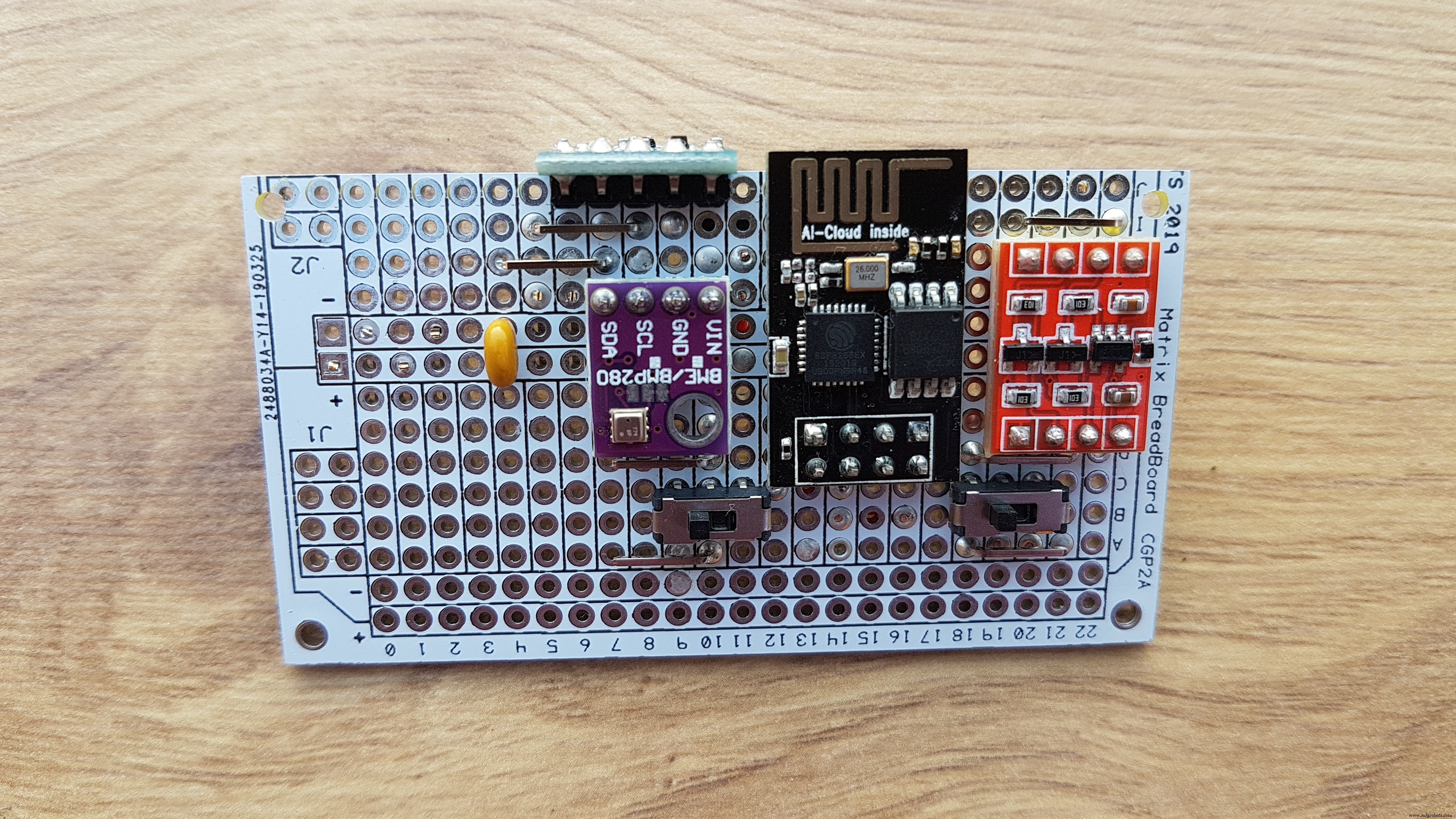 Hoog-precieze LED-matrix klok met DS3231 RTC, BME280 weerdata, BH1750 lichtsensor & ESP01 NTP-synchronisatie