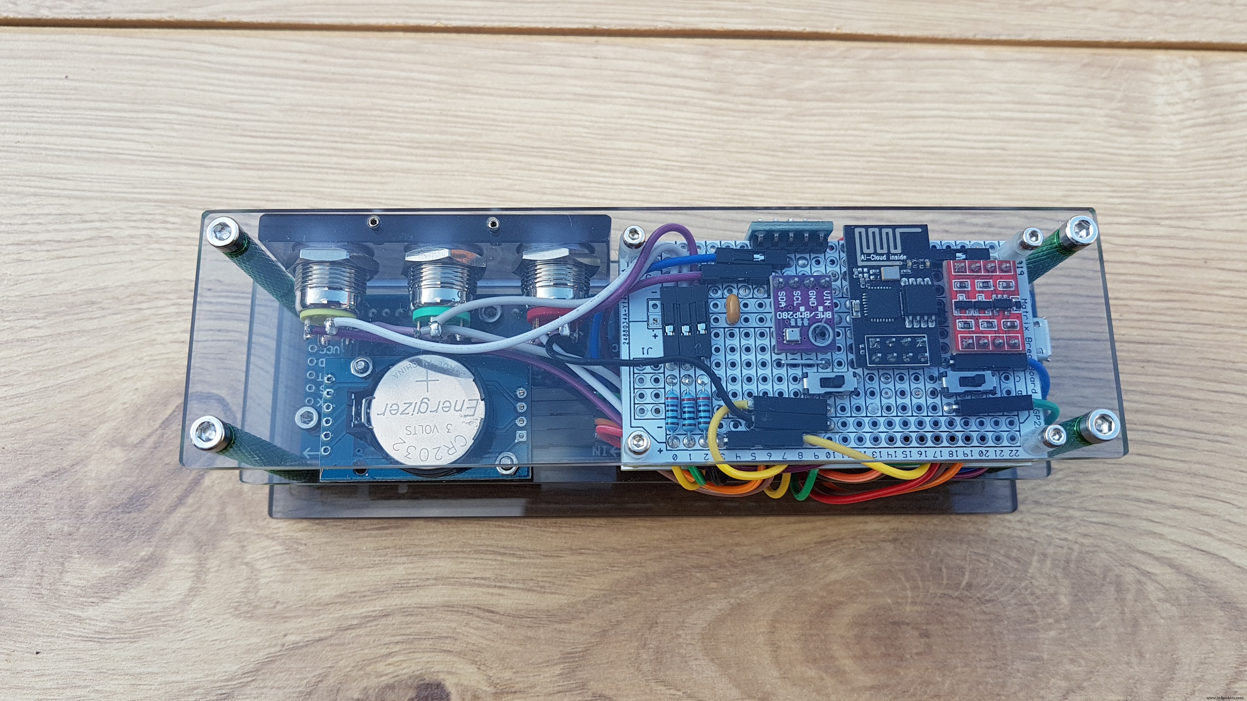 Hoog-precieze LED-matrix klok met DS3231 RTC, BME280 weerdata, BH1750 lichtsensor & ESP01 NTP-synchronisatie