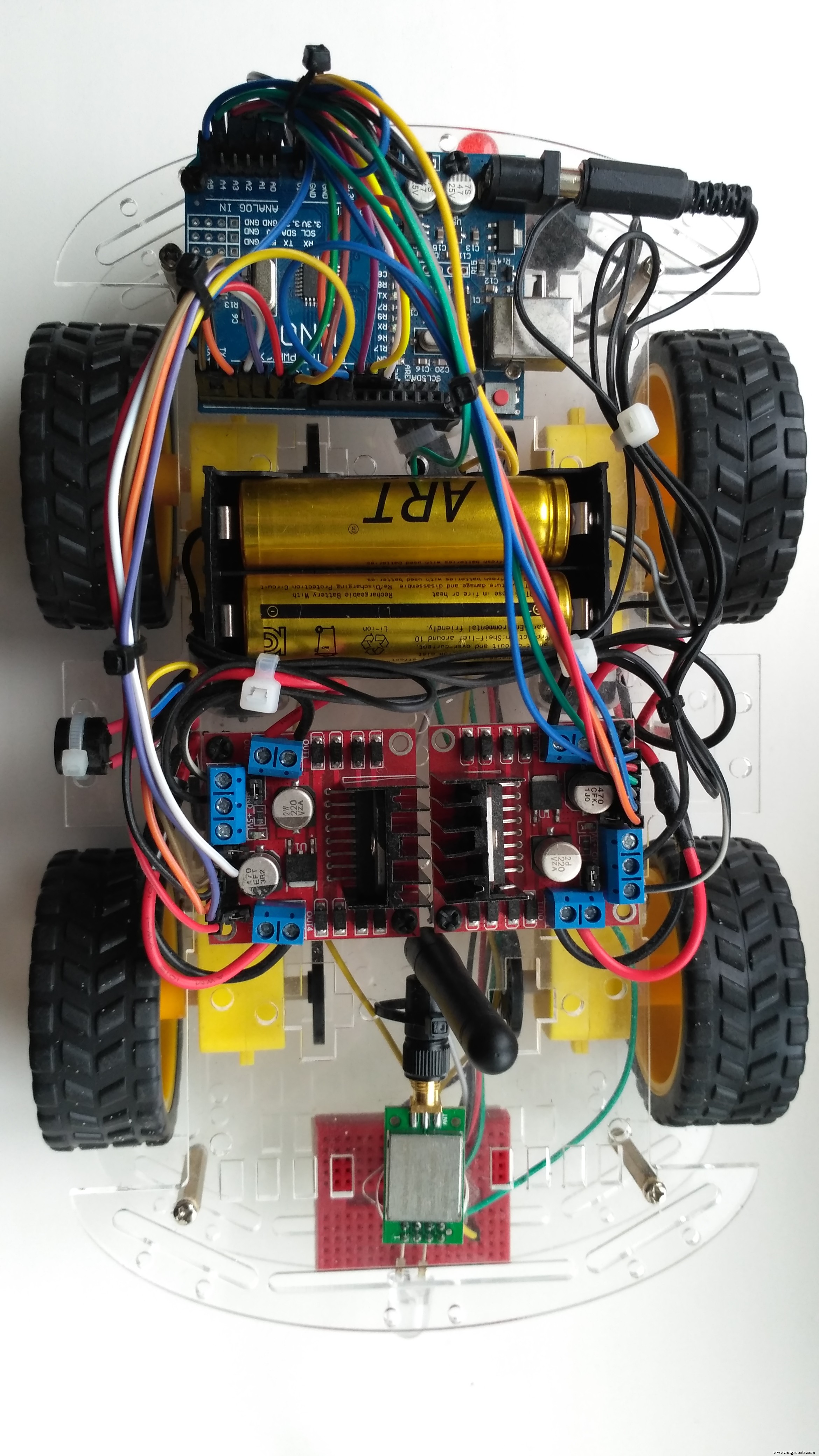 Arduino 4WD RC-auto: complete onderdelenlijst en bouwhandleiding