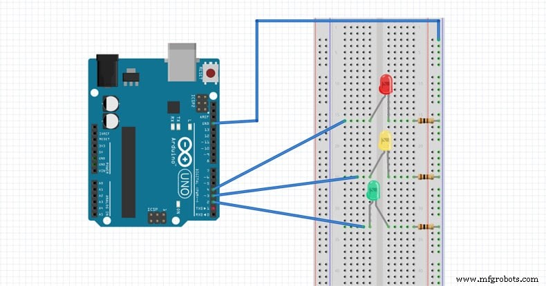 Realistische verkeerslichtsimulator bouwen met Arduino UNO