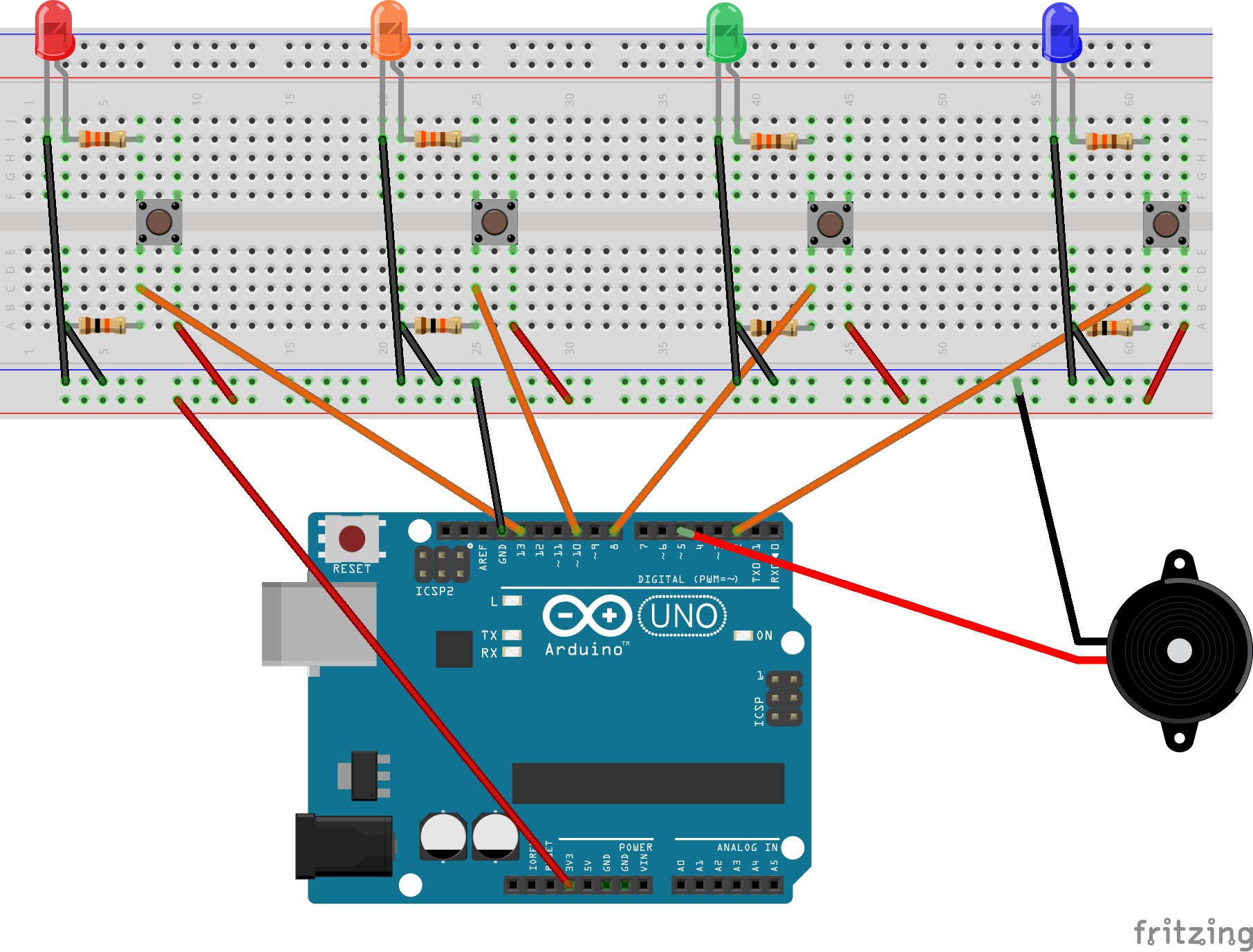 Bouw een Arduino Geheugenspel (Simon Kloon) – Stap-voor-stap Handleiding