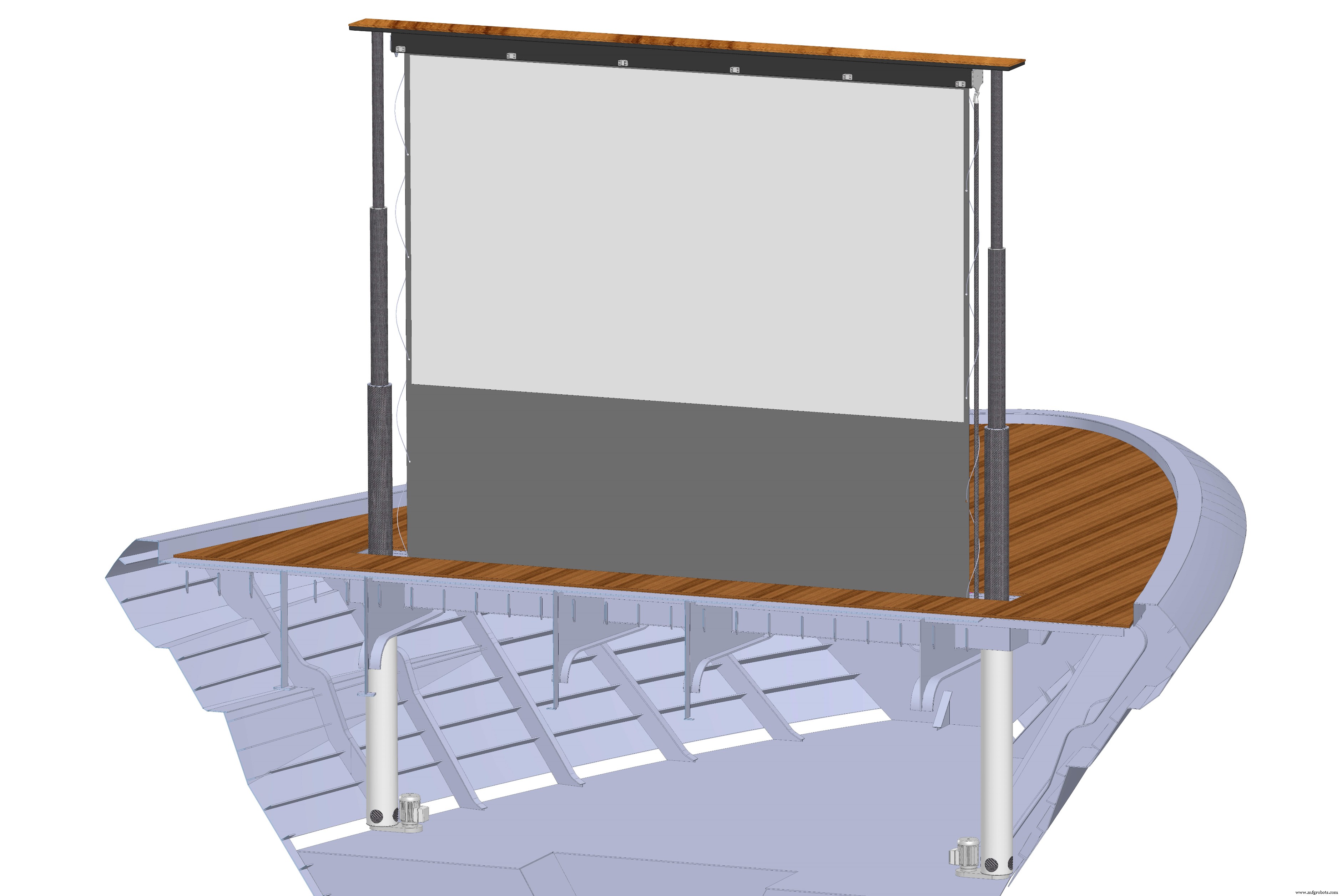 Solico & Structor Engineering leveren 25m koolstofvezel cinemascherm voor 80m superjacht