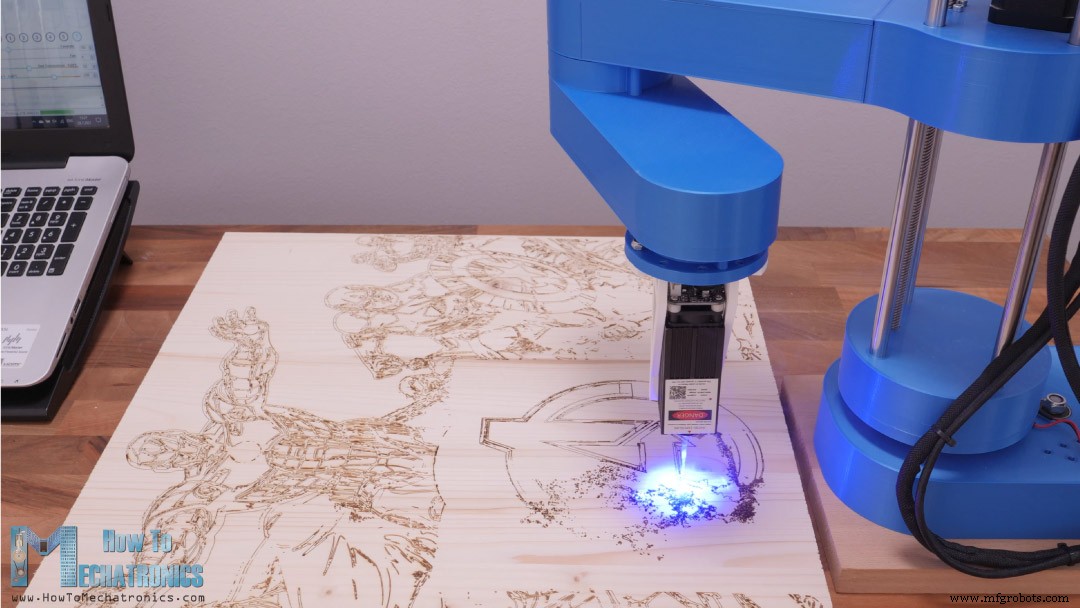 Verander Je DIY SCARA-robot in een Nauwkeurige Laser Graveerder met Arduino