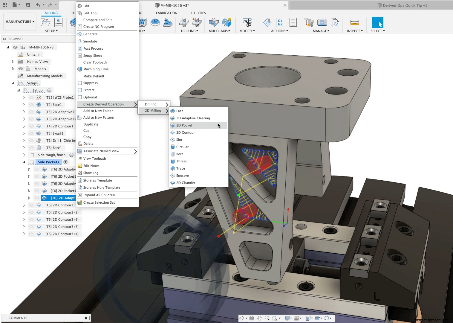 Fusion 360 productie-efficiëntie verhogen met Afgeleide Operaties