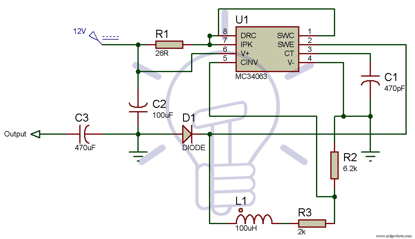 Efficiënte 12V naar 5V Buck Converter met MC34063