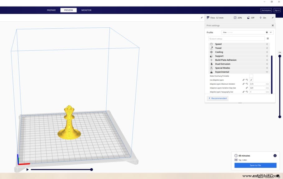 Cura Adaptieve Lagen: Printsnelheid & kwaliteit verhogen met variabele laaghogte