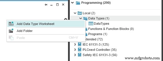 Eenvoudige en complexe datatypen in C++ beheersen met PLCnext Engineer