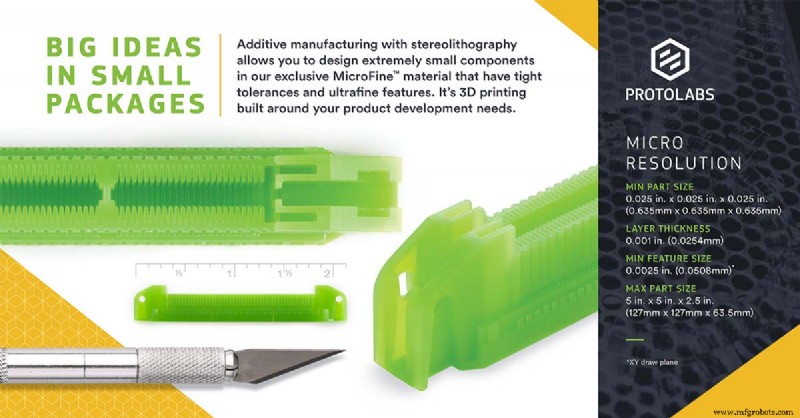 Precisie 3D-printen: Micro-functies met SLA s MicroFine materiaal
